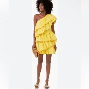 Tuckernuck Hyacinth House Yellow Ruffle Sofie Mini Dress Size XL new with tags